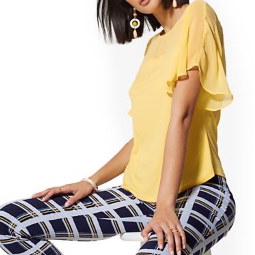 Chiffon Flutter sleeve Tee